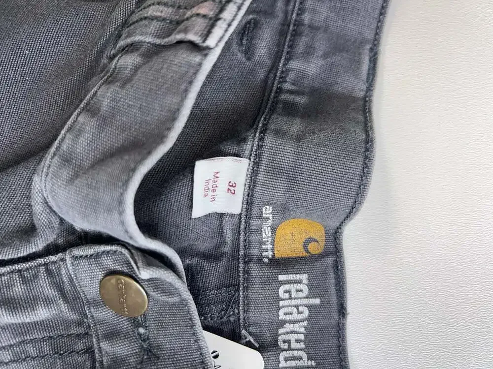 Carhartt Canvas Carpenter Shorts Mens 32 Gray Relaxed Fit Workwear Utility 0323